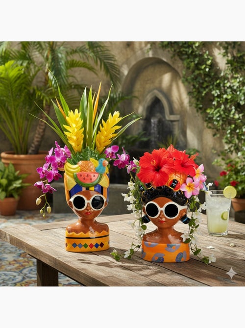 Deux vases femmes avec des fruits moderne - Kiabi