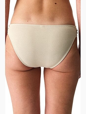 Devon froncé sur le côté, pailleté, bas de bikini taille mi-haute penti
