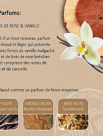 Diffuseur à bâtons éco responsable vanille bois de Rose