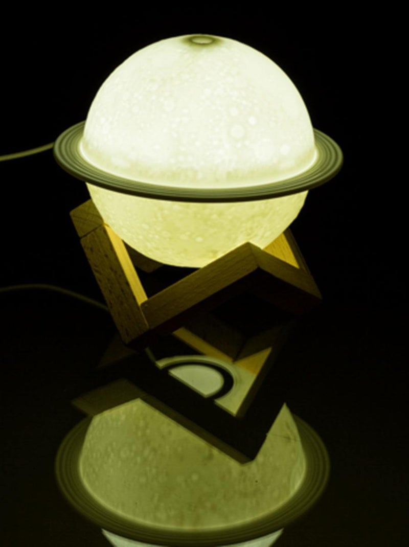 Diffuseur d'huiles essentielles lumineux en forme de Planète Blanc - Kiabi