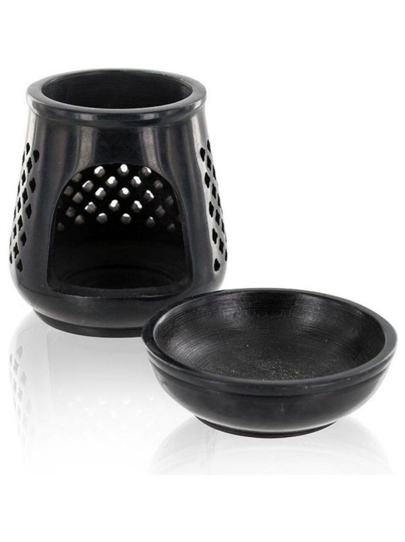 Diffuseur porte-encens en pierre noire + Résine - Les Encens du Monde Noir - Kiabi