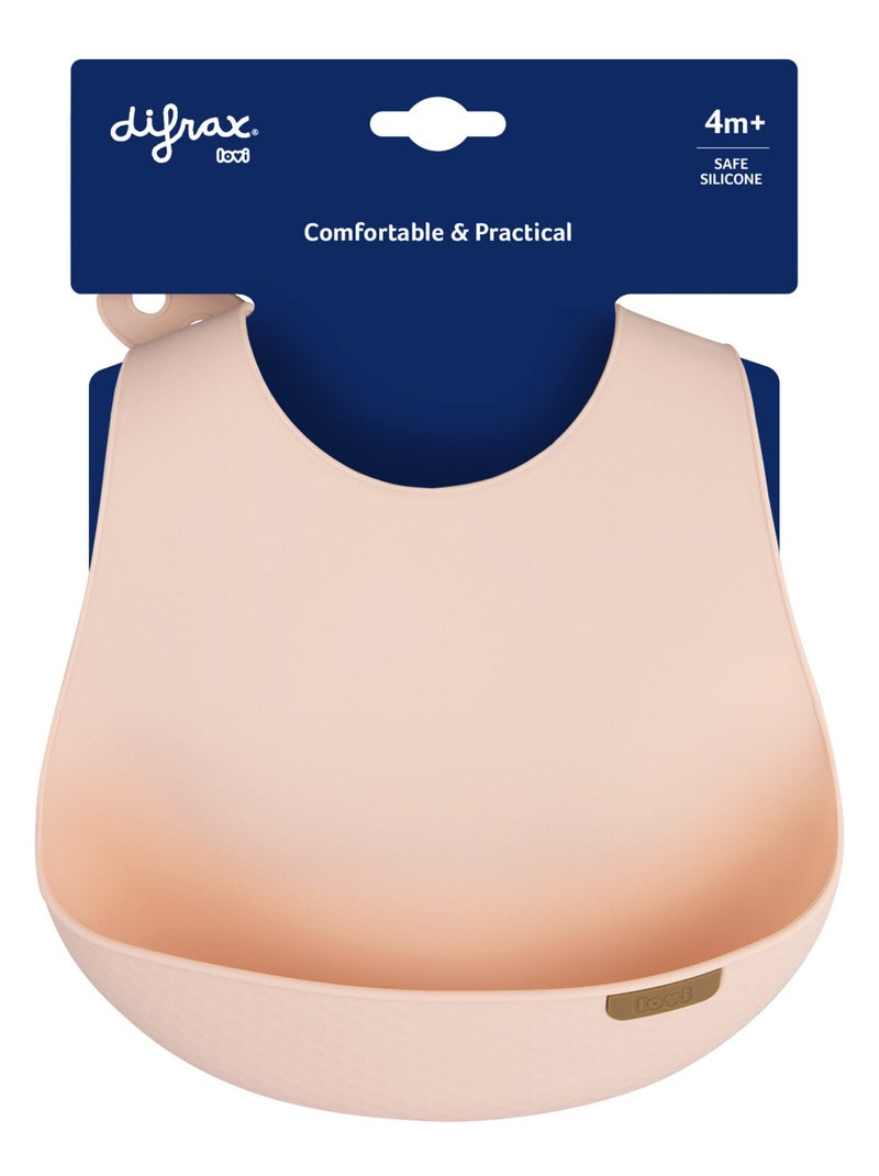 Difrax | Bavoir récupérateur en silicone Difax LOVI Beige - Kiabi