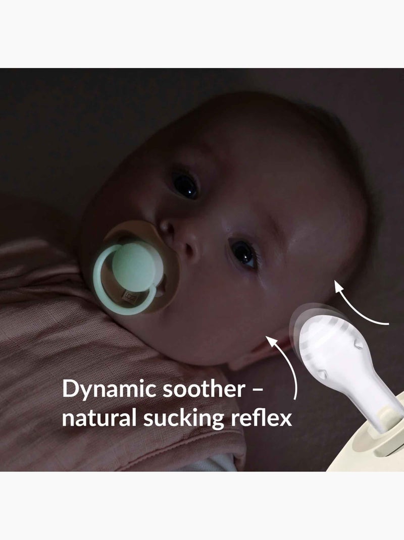 Difrax | Sucette bébé dynamique phosphorescente lot de 2 Prime Glow Beige - Kiabi