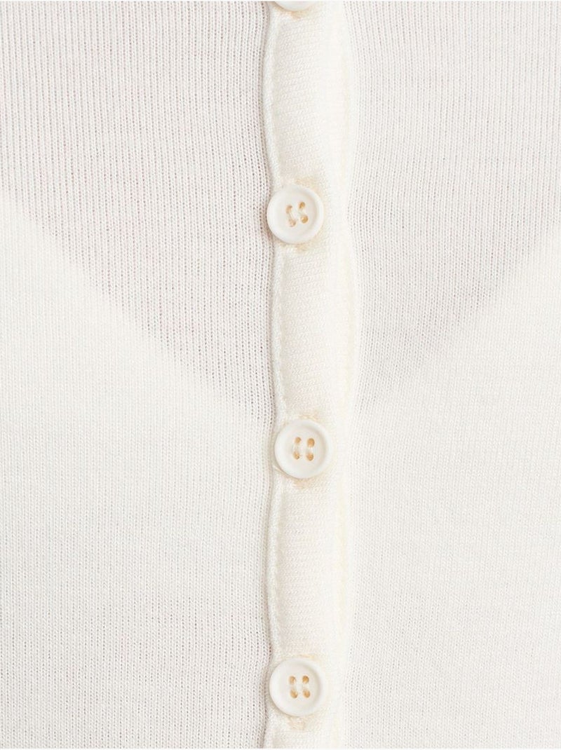Dilvin cardigan côtelé boutonné Blanc cassé - Kiabi