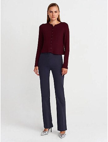 Dilvin cardigan côtelé boutonné