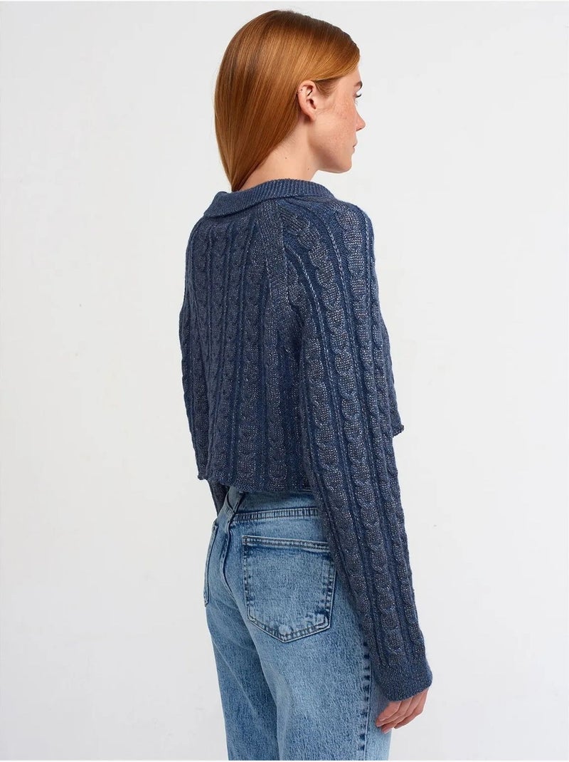 DILVIN Cardigan Court À Torsades Et Boutons Bleu marine - Kiabi