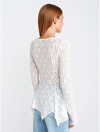 DILVIN Cardigan En Dentelle À Col V Et Boutons