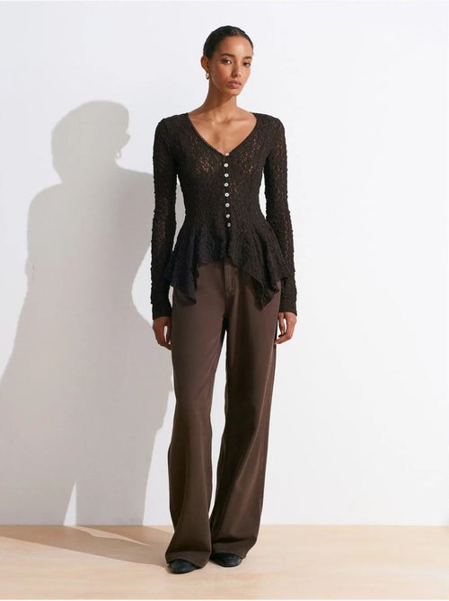 DILVIN Cardigan En Dentelle À Col V Et Boutons - Kiabi DILVIN Cardigan En Dentelle À Col V Et Boutons - Kiabi