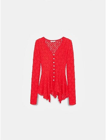DILVIN Cardigan En Dentelle À Col V Et Boutons