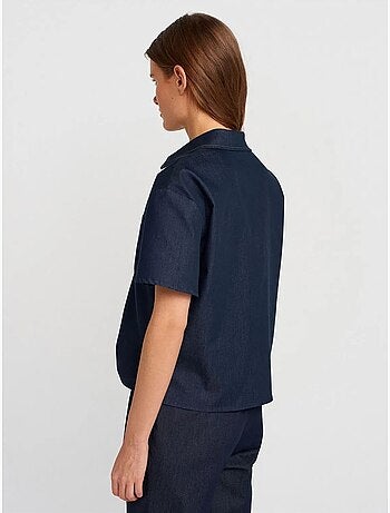 DILVIN Chemise à manches courtes en mélange de lin