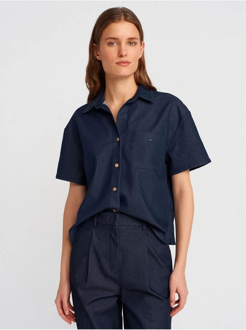 DILVIN Chemise à manches courtes en mélange de lin - Kiabi DILVIN Chemise à manches courtes en mélange de lin - Kiabi