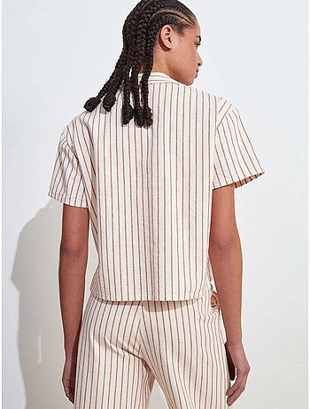 DILVIN Chemise à manches courtes en mélange de lin
