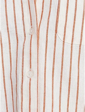 DILVIN Chemise à manches courtes en mélange de lin
