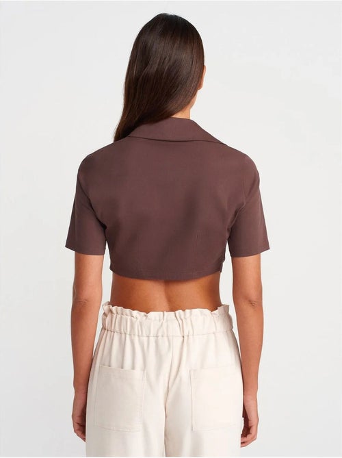 DILVIN Chemise Courte En Popeline Pour Femme - Kiabi