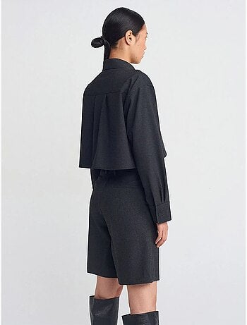 DILVIN Chemise Courte Femme Coupe Ample À Boutons