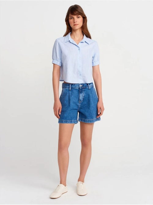 DILVIN Chemise Courte Femme En Mélange De Lin - Kiabi DILVIN Chemise Courte Femme En Mélange De Lin - Kiabi