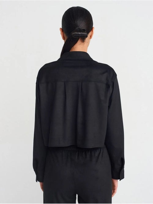 DILVIN Chemise Courte Femme En Suédine À Boutons - Kiabi DILVIN Chemise Courte Femme En Suédine À Boutons - Kiabi