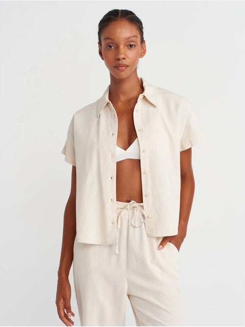 DILVIN Chemise Courte Oversize - Kiabi DILVIN Chemise Courte Oversize - Kiabi