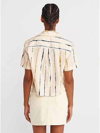DILVIN Chemise Courte Rayée Femme