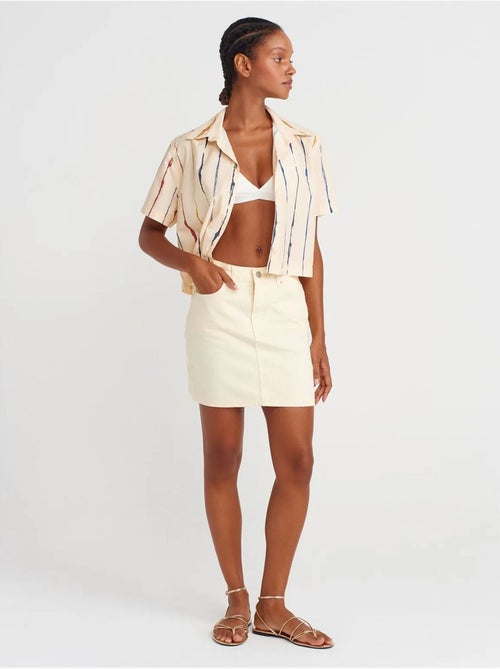 DILVIN Chemise Courte Rayée Femme - Kiabi DILVIN Chemise Courte Rayée Femme - Kiabi