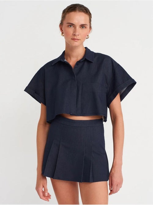 DILVIN Chemise Courte Texturée À Boutons Pour Femme - Kiabi DILVIN Chemise Courte Texturée À Boutons Pour Femme - Kiabi