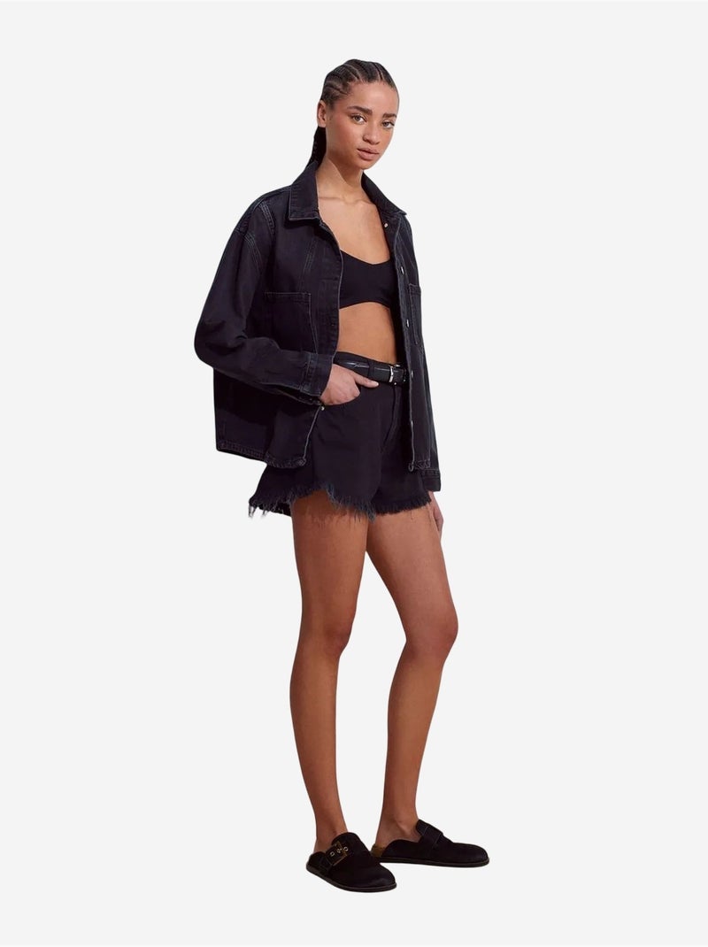 DILVIN Chemise En Denim Ample En Coton Noir - Kiabi
