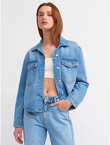 DILVIN Chemise En Denim De Coton Pour Femme