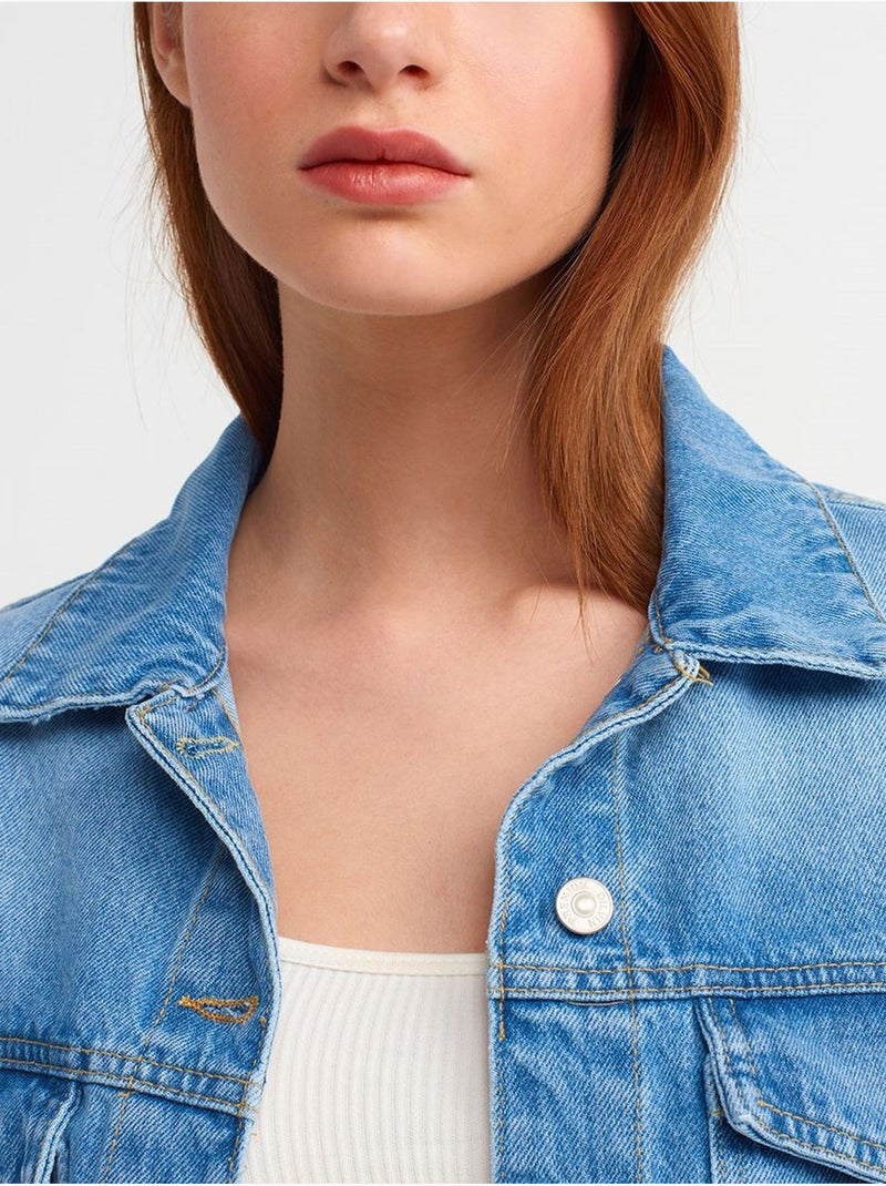 DILVIN Chemise En Denim De Coton Pour Femme Bleu roi - Kiabi