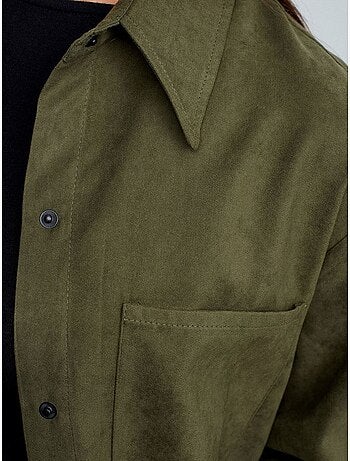 DILVIN Chemise Femme Ample En Suédine
