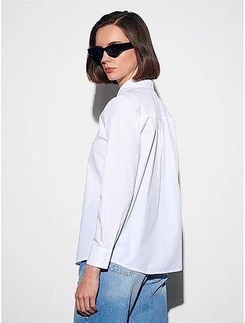 DILVIN Chemise Femme En Popeline De Coton À Boutons