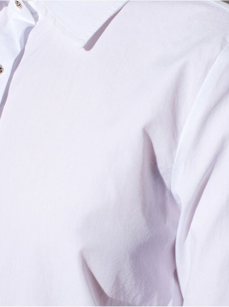 DILVIN Chemise Femme En Popeline De Coton À Boutons Blanc - Kiabi