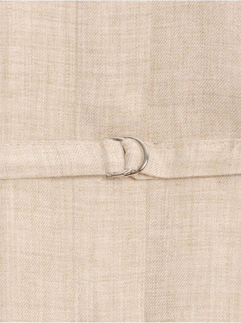 DILVIN Chemise Longue Tissée Avec Ceinture Beige - Kiabi