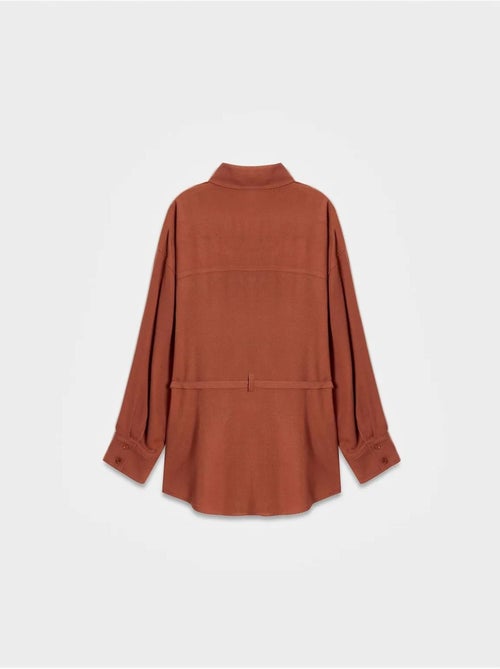 DILVIN Chemise Longue Tissée Avec Ceinture - Kiabi DILVIN Chemise Longue Tissée Avec Ceinture - Kiabi