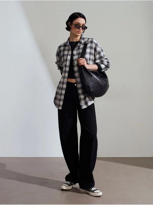 DILVIN Chemise Oversize À Carreaux Et Manches Longues - Kiabi DILVIN Chemise Oversize À Carreaux Et Manches Longues - Kiabi
