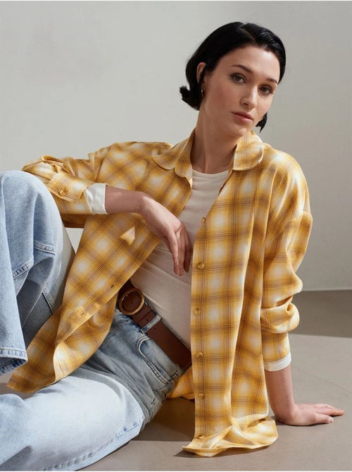 DILVIN Chemise Oversize À Carreaux Et Manches Longues - Kiabi DILVIN Chemise Oversize À Carreaux Et Manches Longues - Kiabi