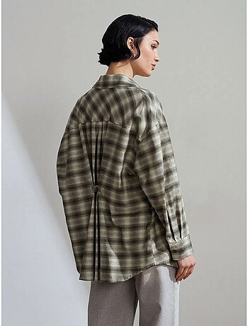 DILVIN Chemise Oversize À Carreaux Et Manches Longues