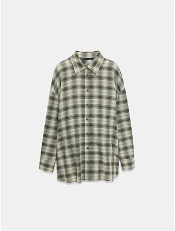DILVIN Chemise Oversize À Carreaux Et Manches Longues