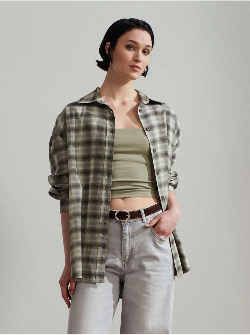 DILVIN Chemise Oversize À Carreaux Et Manches Longues Multicolore - Kiabi