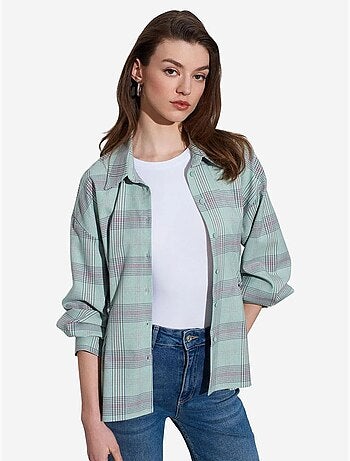 DILVIN Chemise Oversize À Carreaux
