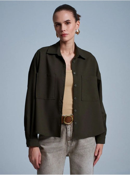 DILVIN Chemise Oversize En Crêpe À Boutons - Kiabi DILVIN Chemise Oversize En Crêpe À Boutons - Kiabi