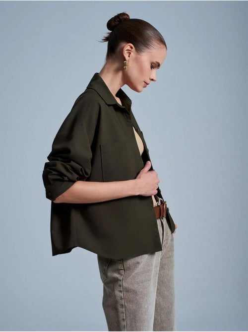 DILVIN Chemise Oversize En Crêpe À Boutons - Kiabi DILVIN Chemise Oversize En Crêpe À Boutons - Kiabi