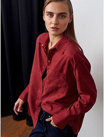 DILVIN Chemise Oversize En Suédine À Boutons
