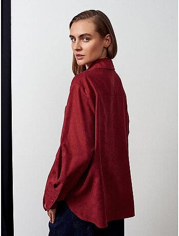 DILVIN Chemise Oversize En Suédine À Boutons