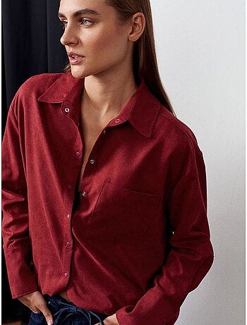 DILVIN Chemise Oversize En Suédine À Boutons