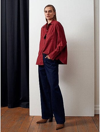 DILVIN Chemise Oversize En Suédine À Boutons