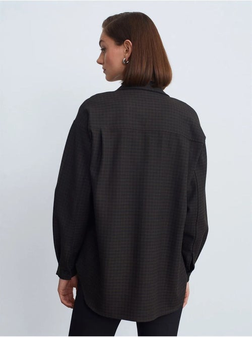DILVIN Chemise Oversize Longue À Micro-motif - Kiabi DILVIN Chemise Oversize Longue À Micro-motif - Kiabi