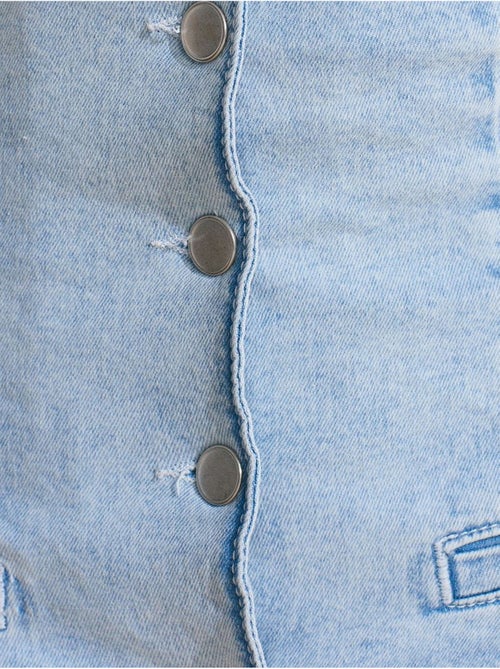 Dilvin combinaison courte en denim à col halter - Kiabi