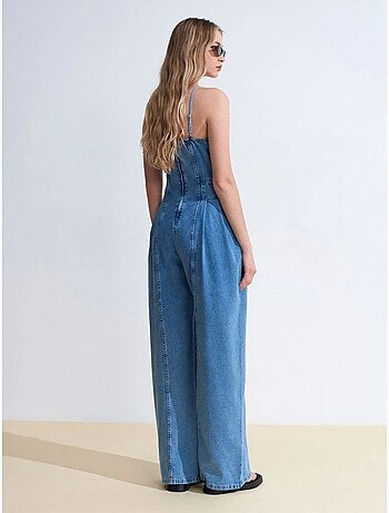 DILVIN Combinaison En Denim À Jambes Larges