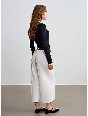 DILVIN Culotte En Crêpe À Taille Haute Et Ceinture