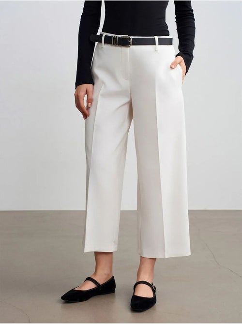 DILVIN Culotte En Crêpe À Taille Haute Et Ceinture - Kiabi DILVIN Culotte En Crêpe À Taille Haute Et Ceinture - Kiabi